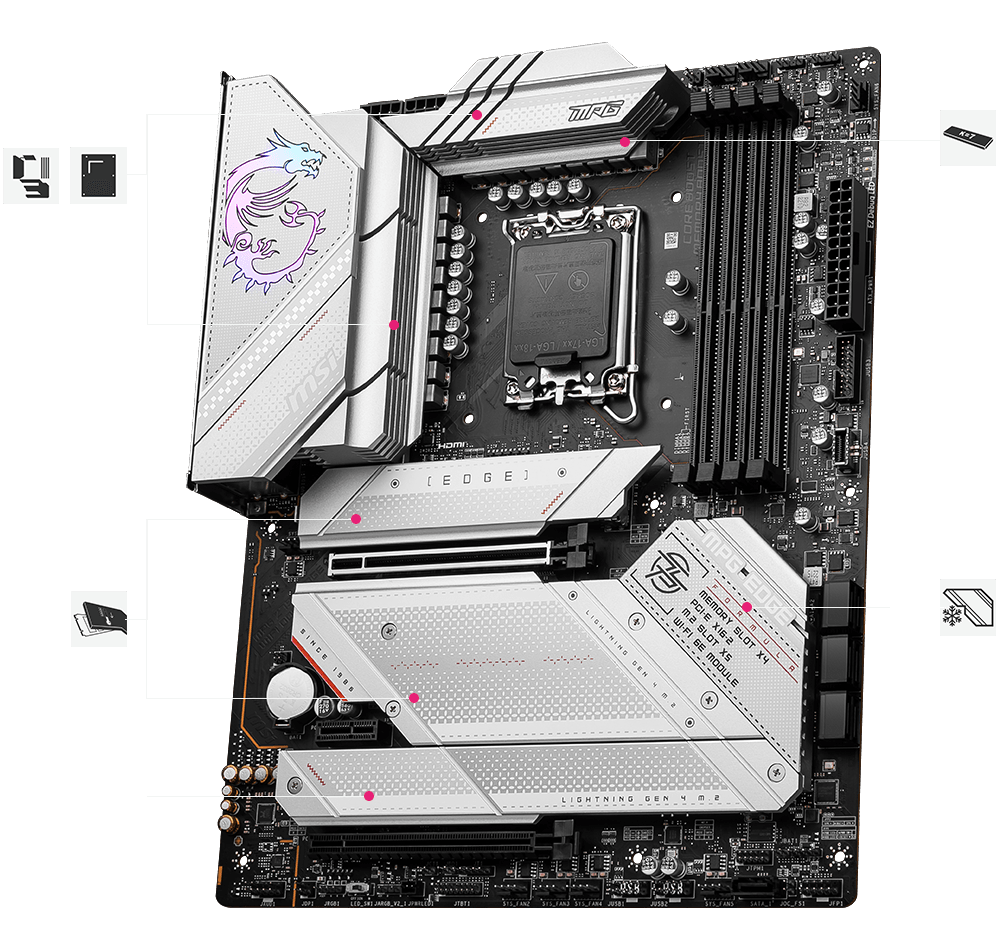 MSI MPG Z790 Edge WiFi DDR4 Gaming Motherboard MSI MPG Z790 Edge WiFi DDR4 Gaming Motherboard